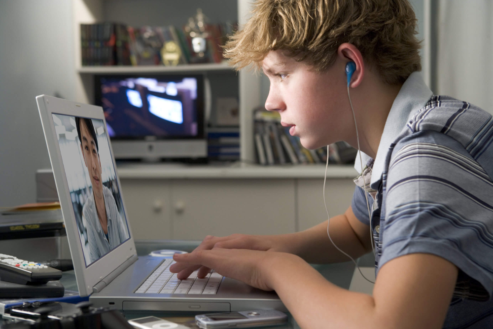 kid at computer