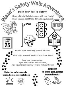 Blaze's Safety Walk Adventure. Printable activity for families to do at home together