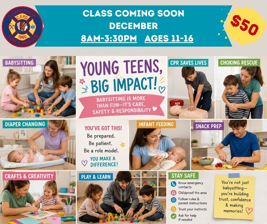 babysitting safe sitter class coming coming soon December 2026. diapering, feeding, crafts, play & learn, snack prep, Young teents have a big impact! become a babysitter